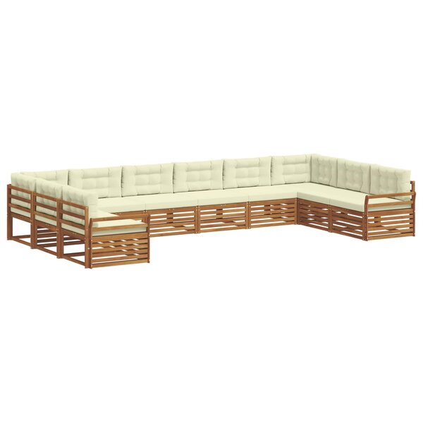 vidaXL Ensembles de canapés 6 pc Naturel et Crème Bois d'Acacia Massif