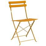 vidaXL Ensemble bistro pliant 3 pc Moutarde Acier