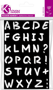 Pochoir adhésif Alphabet 12x18 cm lettre haut 20.5 mm