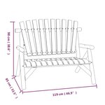 vidaXL Banc de jardin à 2 places 119x85x98 cm bois massif d'épicéa