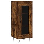 vidaXL Buffet haut Chêne fumé 34 5x34x180 cm Bois d'ingénierie