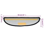 vidaXL Tapis d'escalier 15 pièces 56 x 17 x 3 cm Noir Demi-rond