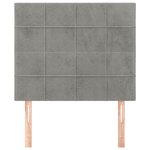 vidaXL Tête de lit Gris clair 90x5x118/128 cm Velours