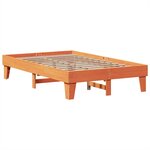 vidaXL Cadre de lit sans matelas cire marron 135x190cm bois pin massif