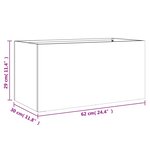 vidaXL Jardinière vert olive 62x30x29 cm acier laminé à froid