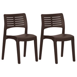 vidaXL Chaises de jardin lot de 2 Moka Polypropylène