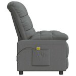 vidaXL Fauteuil de massage Gris foncé Tissu