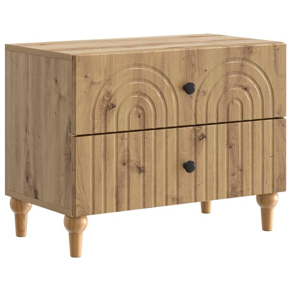 vidaXL Cabinet de chevet avec tiroir Chêne artisanal 62 x 34 5 x 48 cm