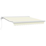 vidaXL Auvent Rétractable Crème 300 x 250 cm Tissu  Métal