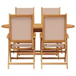 vidaXL Ensemble de salle à manger pour jardin Pliant 5 Pièces Taupe