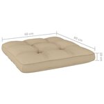 vidaXL Chaises de jardin lot de 2 avec coussins beige Pin imprégné