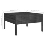vidaXL Salon de jardin 8 Pièces avec coussins résine tressée noir