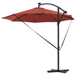 vidaXL Parasol banane à mât déporté Couleur terre cuite