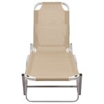 vidaXL Chaise longue aluminium et textilène crème