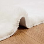 vidaXL Tapis en Fourrure Synthétique de Lapin Olite Crème 100 x 200 cm