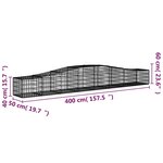 vidaXL Paniers à gabions arqués 7 Pièces 400x50x40/60 cm Fer galvanisé