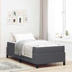 vidaXL Cadre de lit avec matelas Gris foncé 90 x 200 cm tissu