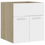 vidaXL Armoire d'évier avec lavabo intégré blanc et chêne sonoma