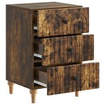 vidaXL Cabinet de chevet avec tiroir Chêne fumé 43 x 41 x 66 5 cm