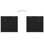 vidaXL Buffet noir 80x36x75 cm bois d'ingénierie