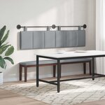 vidaXL Tête de lit suspendue Avec lumière LED Gris clair Tissu