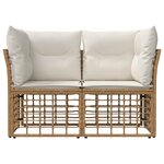 vidaXL Loveseat d'extérieur 2 Pièces Blanc Naturel et Crème polyrotin
