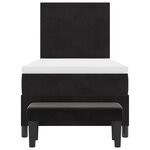 vidaXL Lit avec sommier et matelas & banc Noir 100x200 cm Velours
