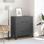 vidaXL Coffre de rangement industriel Anthracite 75x40x80 cm Acier