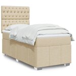 vidaXL Sommier à lattes de lit avec matelas Crème 80x200 cm Tissu