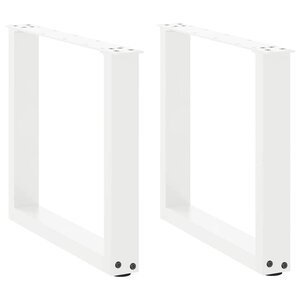 vidaXL Pieds de table basse en U 2 pièces blanc 50 x (42-43) cm acier