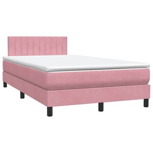 vidaXL Sommier à lattes de lit avec matelas rose 120x220 cm velours