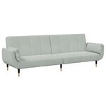 vidaXL Canapé-lit à 2 places avec repose-pied gris clair velours