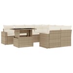 vidaXL Salon de jardin avec coussins 9 Pièces beige résine tressée