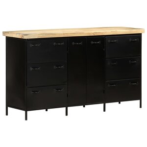 vidaXL Buffet 140x38x76 cm Bois de manguier brut