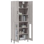 vidaXL Buffet haut Sonoma gris 69 5x34x180 cm Bois d'ingénierie