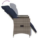 vidaXL Canapé de jardin inclinable 2 places avec Table en résine tressée grise
