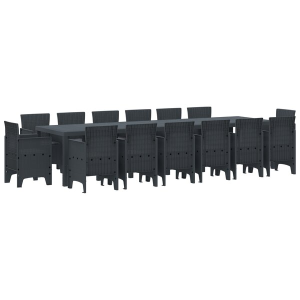 vidaXL Ensemble de salle à manger de jardin avec coussins 15 Pièces