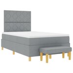 vidaXL Lit à ressorts avec matelas Gris clair 120 x 190 cm tissu