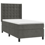 vidaXL Sommier à lattes de lit matelas LED Gris foncé 90x200cm Velours