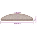 vidaXL Tapis d'escalier 20 Pièces marron 56x17x3 cm