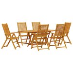 vidaXL Ensemble de salle à manger pour jardin 7 Pièces Marron
