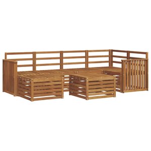 vidaXL Ensemble de canapés d'extérieur 7 pc Naturel Polyester