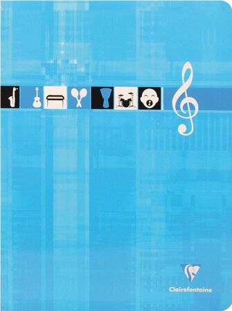 Cahier Piqûre Vernis Musique et Chant 24x32 48 pages 90g séyès + portées Bleu ... CLAIREFONTAINE