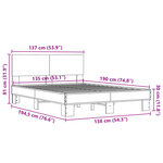 vidaXL Cadre de lit chêne sonoma 135x190 cm bois d'ingénierie et métal
