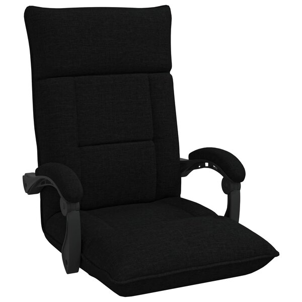 vidaXL Fauteuil de sol ajustable Noir Tissu