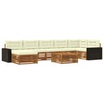 vidaXL Ensemble de canapés d'extérieur 8 pc Naturel et Crème