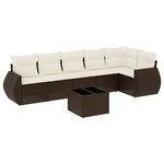 vidaXL Salon de jardin avec coussins 7 Pièces marron résine tressée