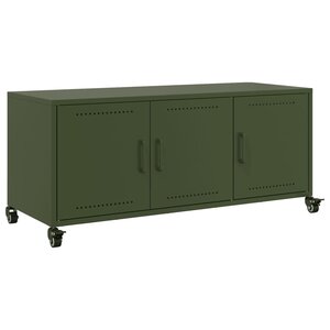 vidaXL Meuble TV vert olive 100 5x39x43 5 cm acier