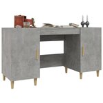 vidaXL Bureau Gris béton 140x50x75 cm Bois d'ingénierie