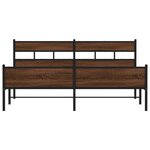 vidaXL Cadre de lit en métal sans matelas chêne marron 180x200 cm